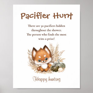 Affiche Panneau de jeu Baby shower de chasse de chasse pac