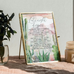 Affiche Panneau de jeu Boho Desert Cactus Baby shower