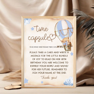 Affiche Panneau de jeu capsule temporelle pour baby shower
