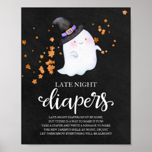 Affiche Panneau de jeu de Baby Shower : Couches pour tard 