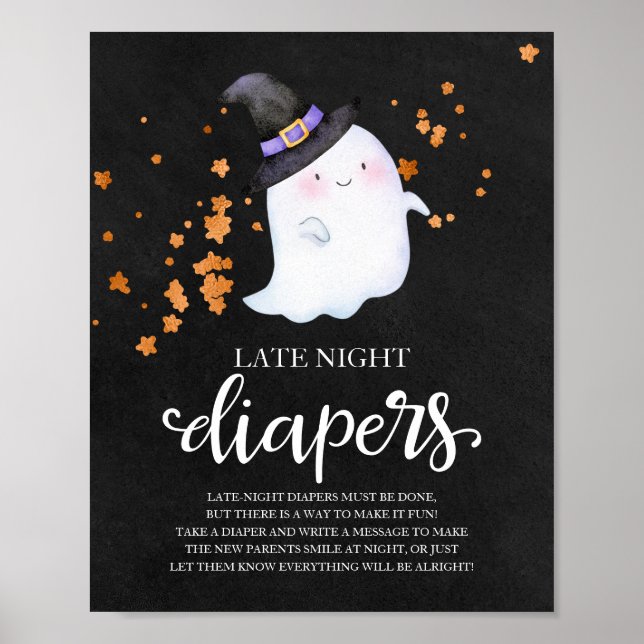 Affiche Panneau de jeu de Baby Shower : Couches pour tard  (Devant)