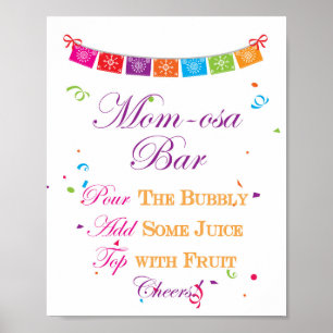 Affiche Panneau de jeu de Baby Shower Fiesta 8x10