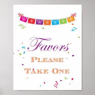 Affiche Panneau de jeu de Baby Shower Fiesta 8x10