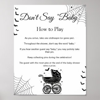Affiche Panneau de jeu de baby shower Halloween Ne dites p