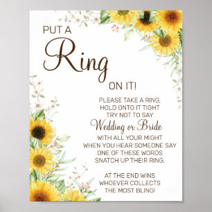 Affiche Panneau de jeu de baby shower mariage Tournesol Me
