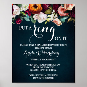 Affiche Panneau de jeu de Baby Shower "Mettez un anneau de