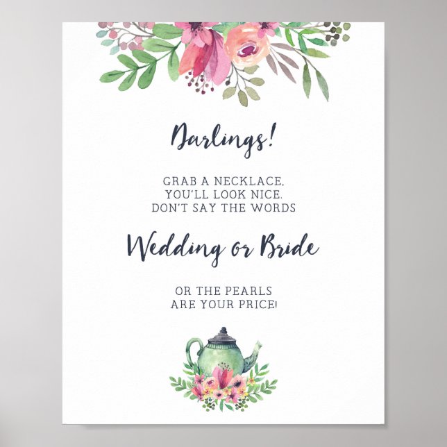 Affiche Panneau de jeu de Baby Shower N'écrivez pas mariée (Devant)