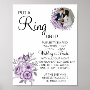 Affiche Panneau de jeu de baby shower Orchid Put a Ring