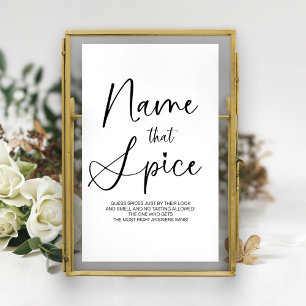 Affiche Panneau de jeu de Baby Shower pour deviner l'épice