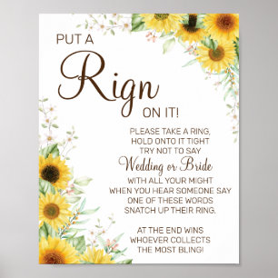 Affiche Panneau de jeu de baby shower Tournesol Mets-lui u