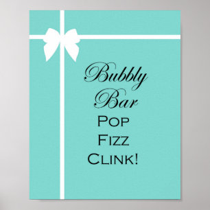 Affiche Panneau de jeu de Baby Shower Turquoise Aqua