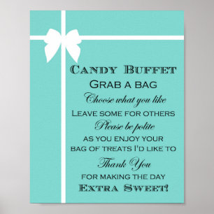 Affiche Panneau de jeu de Baby Shower Turquoise Aqua