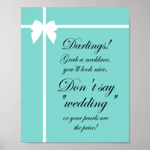 Affiche Panneau de jeu de Baby Shower Turquoise Aqua