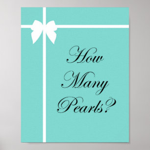 Affiche Panneau de jeu de Baby Shower Turquoise Aqua
