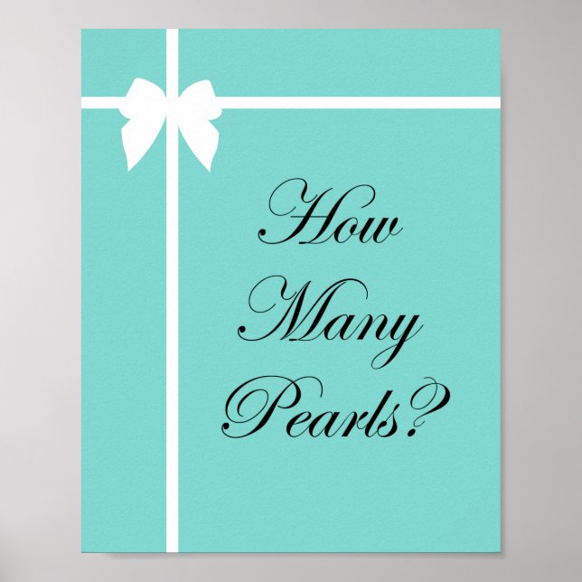 Affiche Panneau de jeu de Baby Shower Turquoise Aqua (Devant)