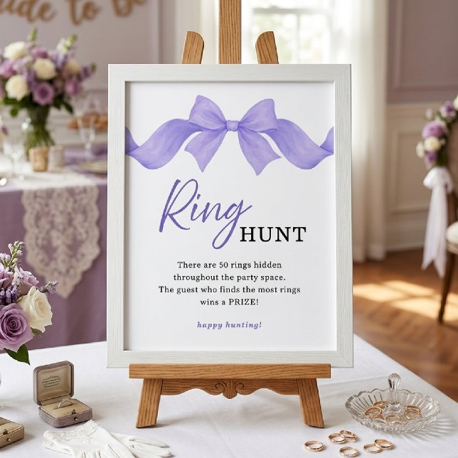 Affiche Panneau de jeu de chasse à l'anneau à ruban violet (Créateur téléchargé)