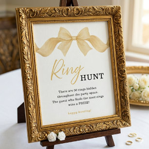 Affiche Panneau de jeu de chasse à l'anneau de mariage ave