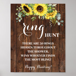 Affiche Panneau de jeu de chasse à l'anneau pour mariage d