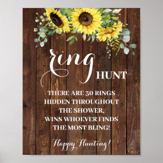 Affiche Panneau de jeu de chasse à l'anneau pour mariage d