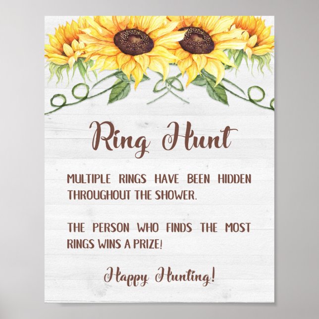 Affiche Panneau de jeu de chasse à l'anneau pour mariage S (Devant)