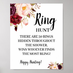 Affiche Panneau de jeu de chasse aux anneaux de mariage Ma