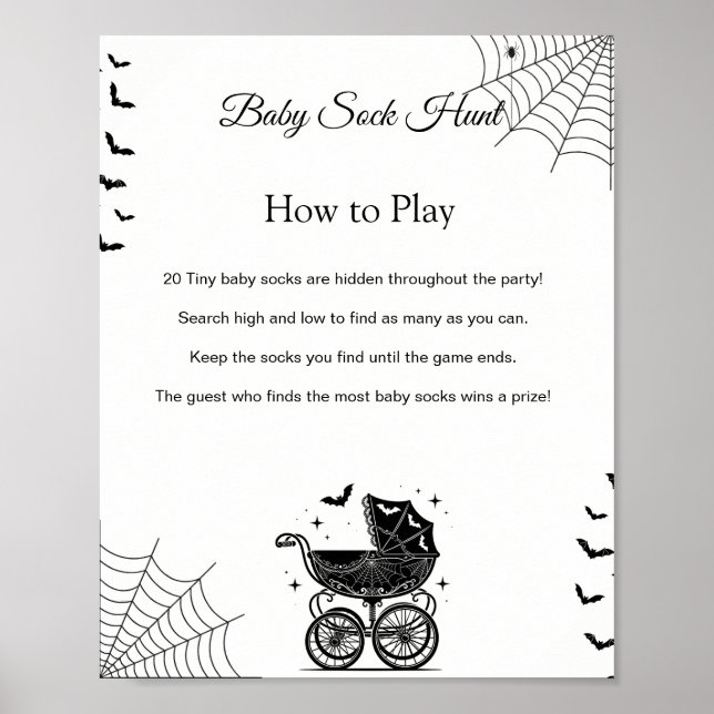 Affiche Panneau de jeu de chasse aux chaussettes de bébé H (Devant)