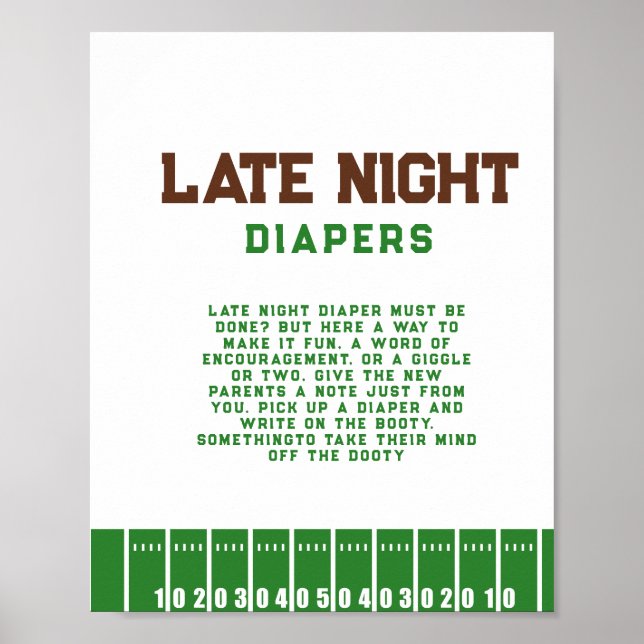 Affiche Panneau de jeu de couche pour soirée bébé thème Fo (Devant)