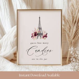 Affiche Panneau de jeu de devinette de bonbons pour Baby S