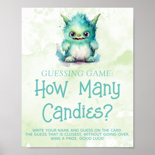 Affiche Panneau de jeu de devinette pour Baby Shower Littl (Devant)