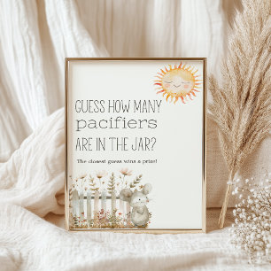 Affiche Panneau de jeu de devinette pour Baby Shower Littl