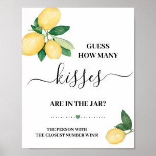 Affiche Panneau de jeu de douche de citrons « Devinez comb