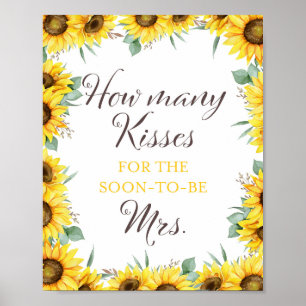 Affiche Panneau de jeu de mariage champêtre tournesol