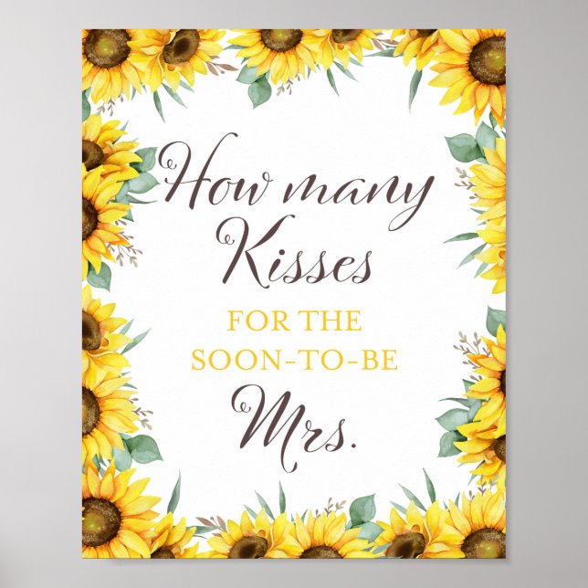 Affiche Panneau de jeu de mariage champêtre tournesol (Devant)