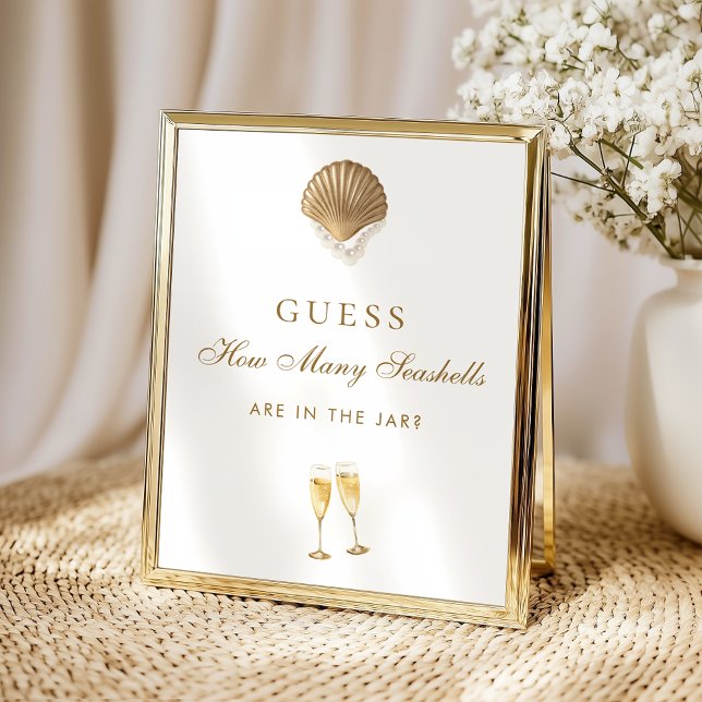 Affiche Panneau de jeu de mariage : Combien de coquillages (Créateur téléchargé)