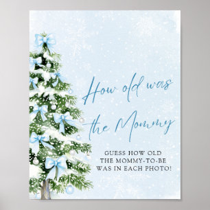 Affiche Panneau de jeu de Noël pour savoir l'âge de maman 