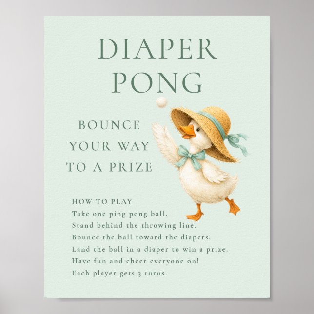 Affiche Panneau de jeu de Pong de couche Silly Goose Sage  (Devant)
