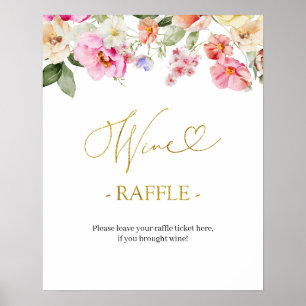 Affiche Panneau de jeu de tirage au sort de vin de mariage