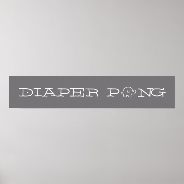 Affiche Panneau de jeu Grey Elephants Diaper Pong (Devant)