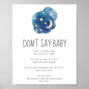 Affiche Panneau de jeu Moon and Stars Don't Say Baby