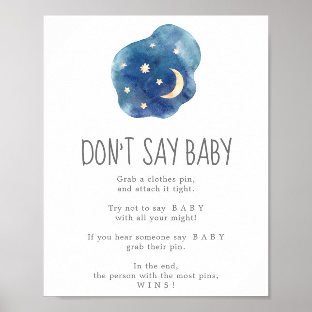 Affiche Panneau de jeu Moon and Stars Don't Say Baby (Devant)