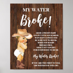 Affiche Panneau de jeu My Water Broke Little Cowboy Baby s