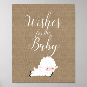 Affiche Panneau de jeu Petit Baby shower d'agneau