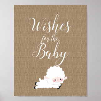 Affiche Panneau de jeu Petit Baby shower d'agneau