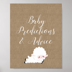 Affiche Panneau de jeu Petit Baby shower d'agneau