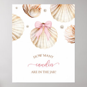 Affiche Panneau de jeu pour baby shower Fille Ruban Rose C