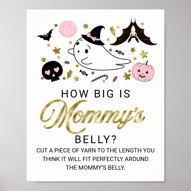 Affiche Panneau de jeu pour Baby Shower Halloween sur le v (Devant)