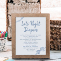Panneau de jeu pour Baby Shower Lange de Nuit Bleu