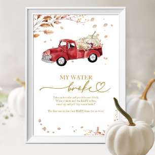 Affiche Panneau de jeu pour Baby Shower « Mon eau a éclaté