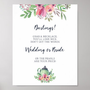 Affiche Panneau de jeu pour Baby Shower Nuptial Ne dites p