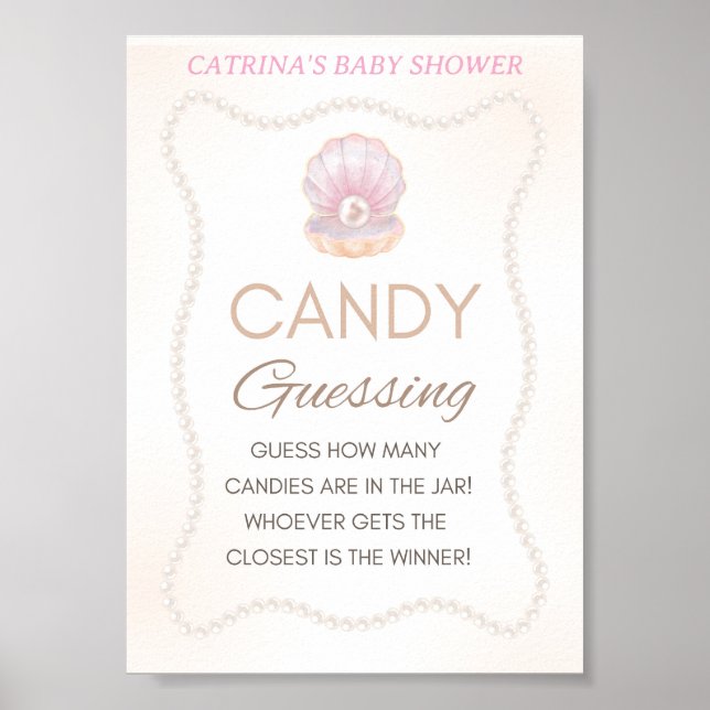 Affiche Panneau de jeu pour Baby Shower Pearl (Devant)
